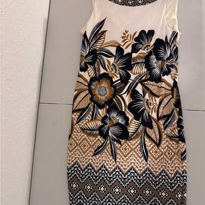 Muse Black and Gold Floral Midi Dress